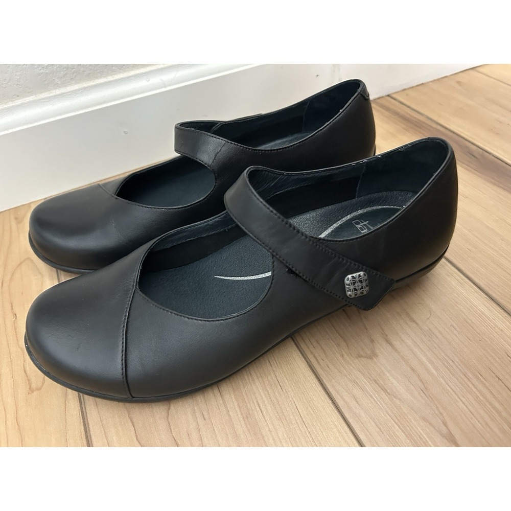 Dansko Opal Mary Jane Black Nappa Leather Comfort Work Shoe